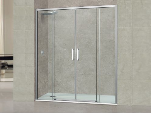 Dobbelt central glidende bruseafskærmning, 160 cm - TOULOUSE