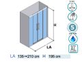 Paroi de douche, coulissante double centrales, 210 cm - TOULOUSE