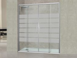 Paroi douche, double coulissant, demi opaque, 135 cm - TOULOUSE BOLD