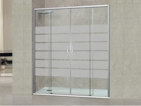 Douchescherm, dubbele schuif, half ondoorzichtig, 175 cm - TOULOUSE BOLD