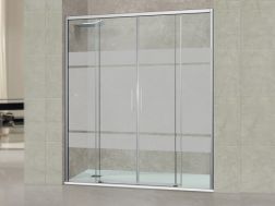 Paroi douche, double coulissant, demi opaque, 190 cm - TOULOUSE BOLD PLUS