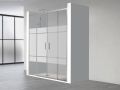 Douchescherm, dubbele schuif, half ondoorzichtig, 200 cm - TOULOUSE BOLD PLUS