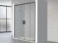 Dobbelt central glidende bruseafskÃ¦rmning, 135 cm - TOULOUSE BLACK