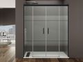 Paroi de douche, noire, 150 cm, semi opaque coulissante double - TOULOUSE NOIR BLOD PLUS