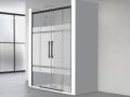 Shower screen, black, 210 cm, semi opaque double sliding - TOULOUSE NOIR BLOD PLUS
