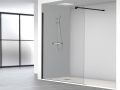 Paroi de douche, 100 cm, verre fixe de 6 mm - DIJON NOIR