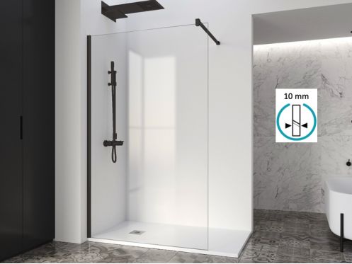 BrusevÃ¦g, 120 cm, 10 mm fast glas - DIJON BLACK
