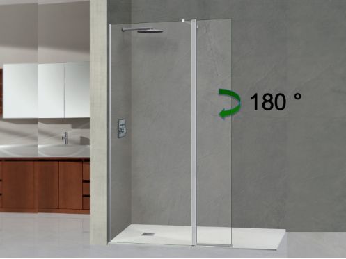 Paroi de douche fixe, avec panneau pivotant  180 - NICE