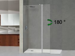 Paroi douche fixe de 73 cm, avec panneau pivotant à 180° - NICE