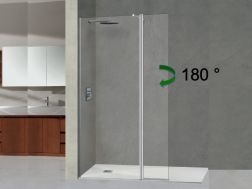 Vast douchescherm van 100 cm, met 180Â° draaibaar paneel - NICE