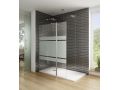 Fixed, semi-opaque shower screen, 90 cm, with 180° rotating panel - NICE BOLD