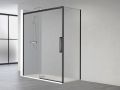 Sliding shower door, with fixed return 70 cm - TOURS BLACK