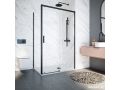 Porte de douche coulissante, avec retour fixe 80 cm - TOURS NOIR