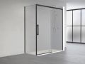 Sliding shower door, 135 cm, with fixed return - TOURS BLACK