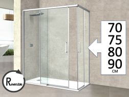 Corner sliding shower screen, 110 cm, with sliding return - AVIGNON