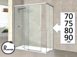 Paroi douche coulissante angle, 110 cm, avec un retour coulissant - AVIGNON