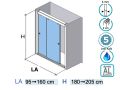 Portes de douche coulissantes, double ouvrants - BERNE