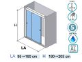 Portes de douche coulissantes, double ouvrants - BERNE