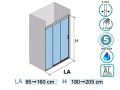 Portes de douche coulissantes, trois ouvrants - LUCERNE