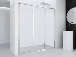 Sliding shower screen, two sliding doors, on fixed glass - ZURICH
