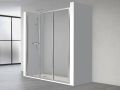 Paroi douche coulissante, 140 cm, deux portes coulissantes, sur un verre fixe - ZURICH