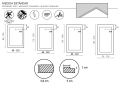 Receveur douche, 50x50 cm, avec bordures anti dbordements - MOMBACHO