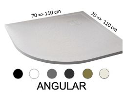 Receveur de douche d'angle, 70x70 cm, résine, extra plat, recoupable - VERONE Angular