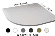 Receveur de douche d'angle, 90x90 cm, résine, extra plat, recoupable - VERONE Angular