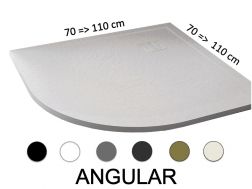 Angular 110x110 - Douchebak, extra plat, snijdbaar, in hars