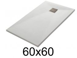 Receveur de douche 60x60 cm, extra plat, recoupable, resine, VERONE