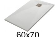 Receveur de douche 70x60 cm, extra plat, recoupable, resine, VERONE 60x70