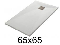 Receveur de douche 65x65 cm, resine, extra plat, recoupable, TECNIK