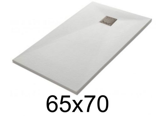Receveur de douche 70x65 cm, resine, extra plat, recoupable, TECNIK 65x70