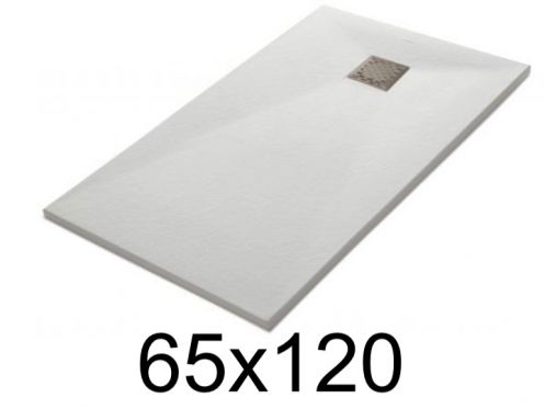 Receveur de douche 120x65 cm, resine, extra plat, recoupable, TECNIK 65x120