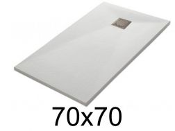 Receveur de douche 70x70 cm, resine, extra plat, recoupable, TECNIK