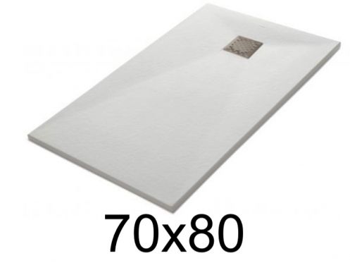 Receveur de douche 80x70 cm, resine, extra plat, recoupable, TECNIK 70x80