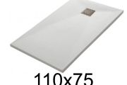Receveur de douche 110x75 cm, resine, extra plat, recoupable, TECNIK 75x110