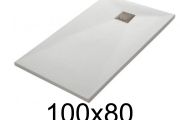 Receveur de douche 100x80 cm, resine, extra plat, recoupable, TECNIK 80x100