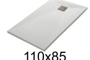 Receveur de douche 110x85 cm, resine, extra plat, recoupable, TECNIK 85x110