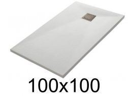 Receveur de douche 100x100 cm, resine, extra plat, recoupable, TECNIK