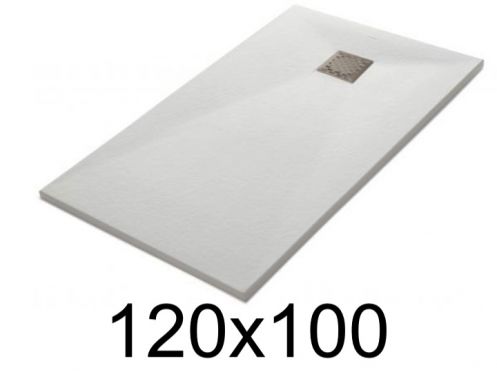 Receveur de douche 120x100 cm, resine, extra plat, recoupable, TECNIK 100x120
