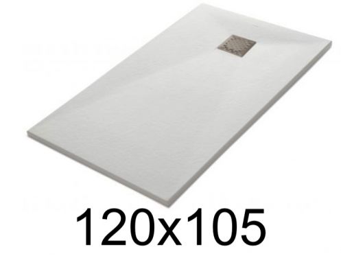 Receveur douche 120x105 cm, extra plat, recoupable, resine, VERONE 105x120