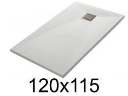 Receveur douche 120x115 cm, extra plat, recoupable, resine, VERONE 115x120