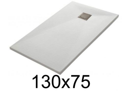 Receveur de douche 130x75 cm, resine, extra plat, recoupable, TECNIK 75x130