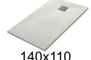 Receveur douche 140x110 cm, extra plat, recoupable, resine, VERONE 105x140