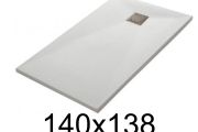 Receveur douche 140x138 cm, extra plat, recoupable, resine, VERONE 138x140