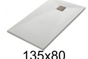 Douchebak 135x80 cm, hars, extra plat, snijdbaar, TECNIK 80x135