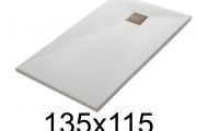 Receveur douche 135x115 cm, extra plat, recoupable, resine, VERONE 115x135