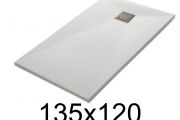 Receveur douche 135x120 cm, extra plat, recoupable, resine, VERONE 120x135
