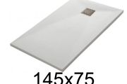 Receveur de douche 145x75 cm, resine, extra plat, recoupable, TECNIK 75x145